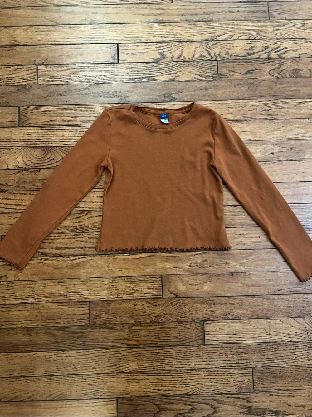 Old Navy Rust Orange Long Sleeve Crop Top